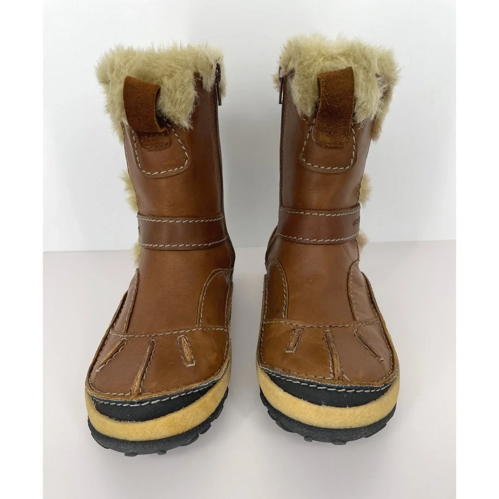 Merrell Womens Brown Leather Fur Lined Winter Boots Size 5